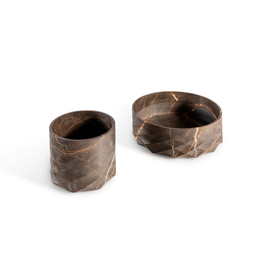 Bentley Home Eton marble vases bronze